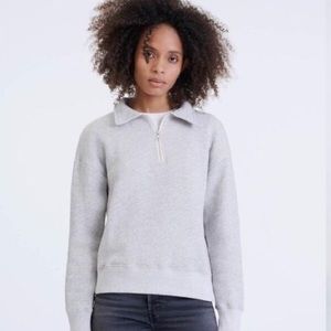 RE/DONE x Hanes Heather Grey 70’s Half Zip in Small